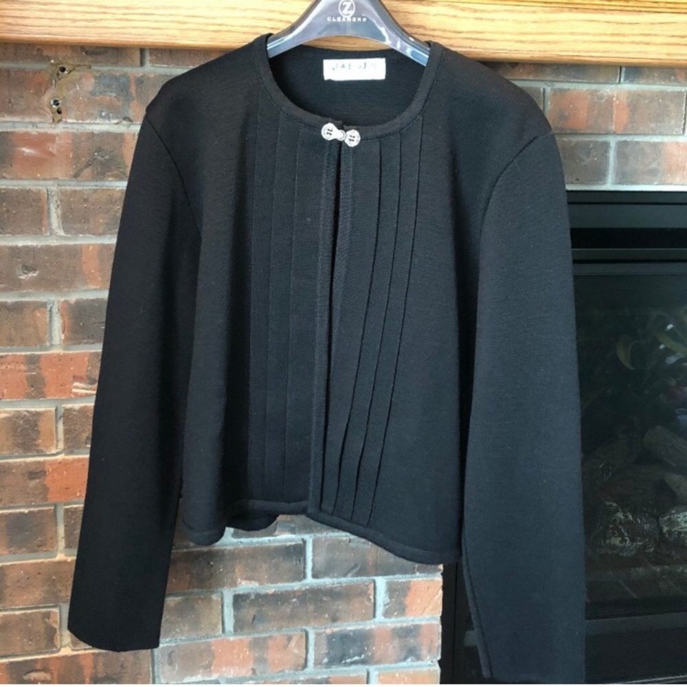Jaeger Black Wool Cardigan sweater.